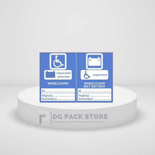 Wheelchair dangerous goods label