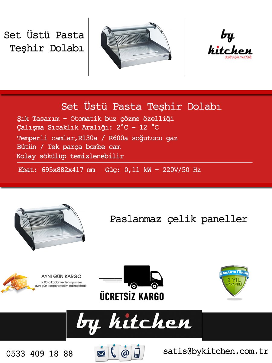 Set Üstü Pasta Teşhir Dolabı DST08 ücretsiz kargo