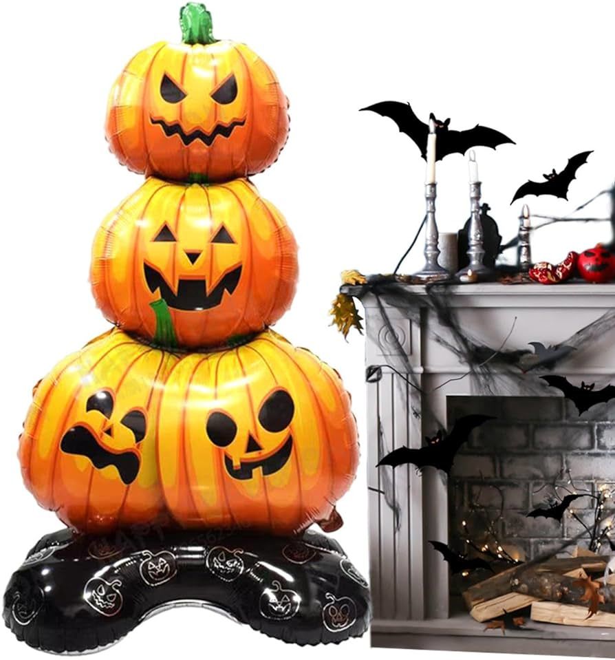 Halloween Partisi Bal Kabağı Şeklinde Ayaklı Folyo Balon Halloween