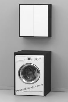 Orka Camasir Makinesi Dolabi 65 Banyo Dolabi Freze Siyah Orka Camasir Makinesi Dolabi 65 Banyo Dolabi Freze Siyah