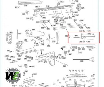 WE GBB SCAR-L AIRSOFT TUFEK STEEL BOLT CARRIER OEM PARÇA #198