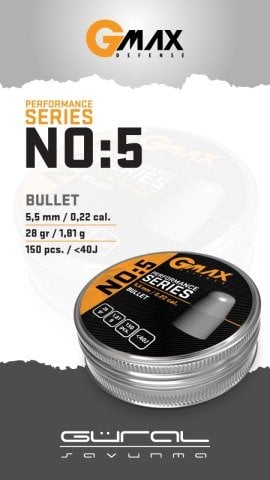 GMAX 5.5MM NO5 28GR BULLET HAVALI SAÇMA