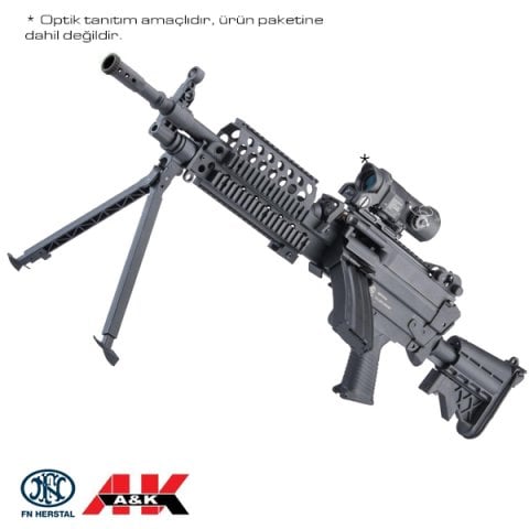 AK FN Lisanslı MK46 ''Featherweight'' AG Airsoft Makinalı Tüfek Siyah