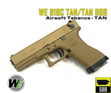 WE G18C GLOCK18C TAN/TAN GBB AIRSOFT TABANCA