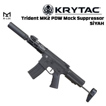 Krytac Trident MKII PDW-M SUPRESSOR Airsoft AEG Tüfek - Siyah