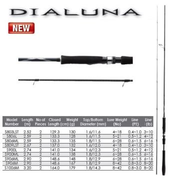 Shimano Dialuna Xr S906m 2 90cm 8 42gr Spin Kamis Shimano Spinning Kamislar Hedef Balikta