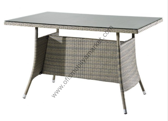 Camlı Rattan Masa 80x130 Camlı Rattan Masa 80x130