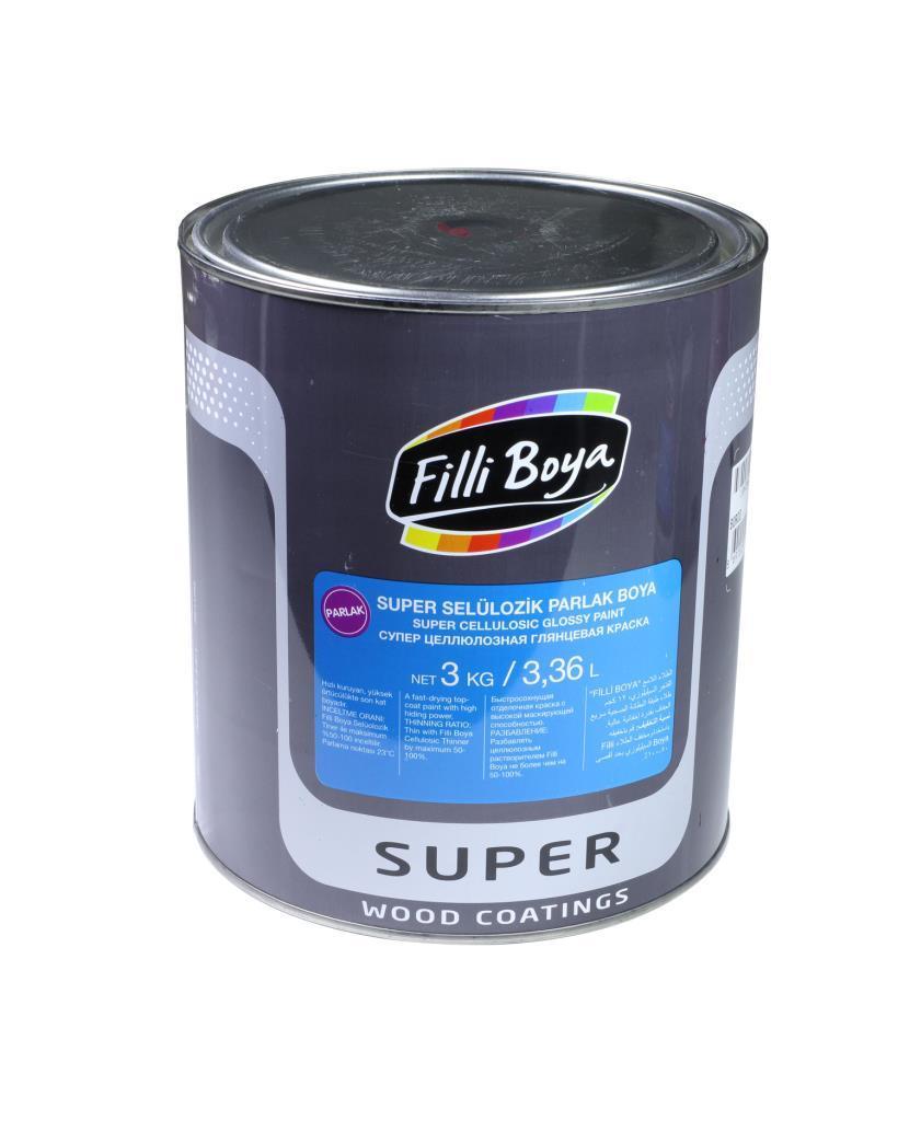 Filli Boya Süper Selülozik Parlak Boya 3 Kg Hızlı Kurur Son Kat Boyası