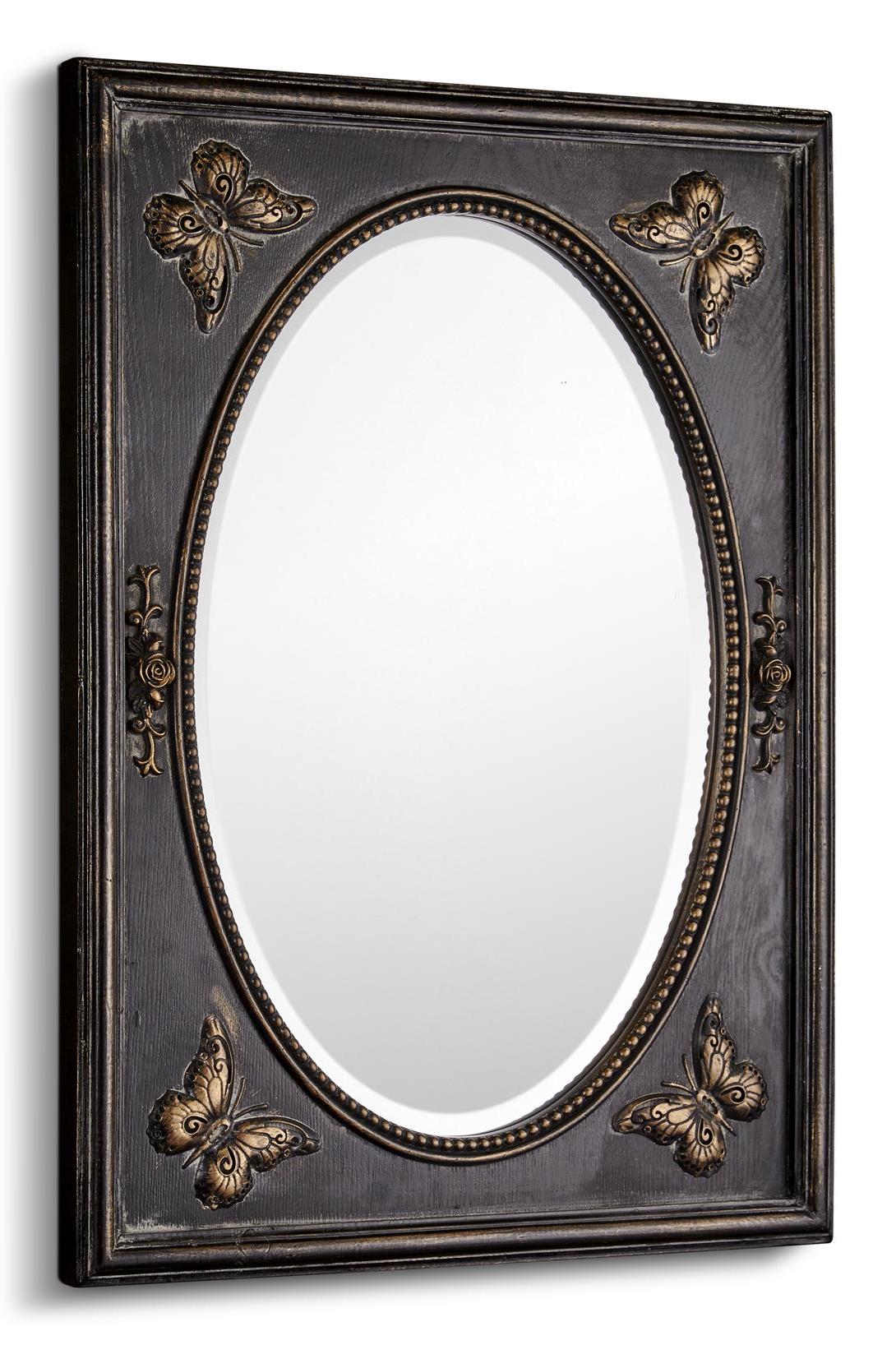 SETA WALLART 022 KELEBEKLİ SİYAH ANTİK DUVAR AYNA 74<em>54</em>4CM