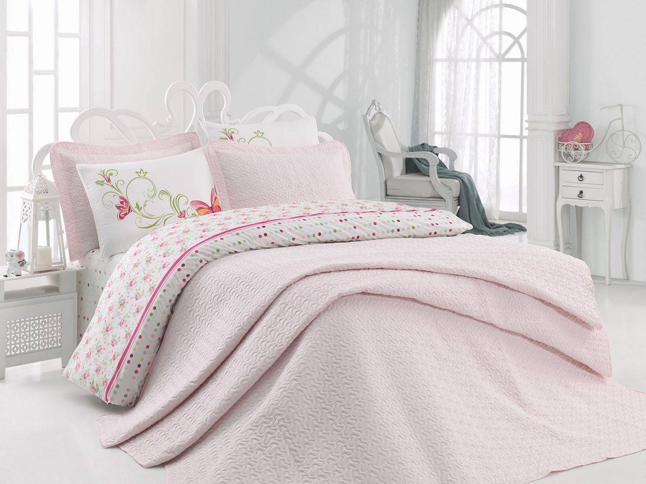Cotton Box Daily Kapitone Nadya Yatak Örtüsü Takımı Çift Kişilik