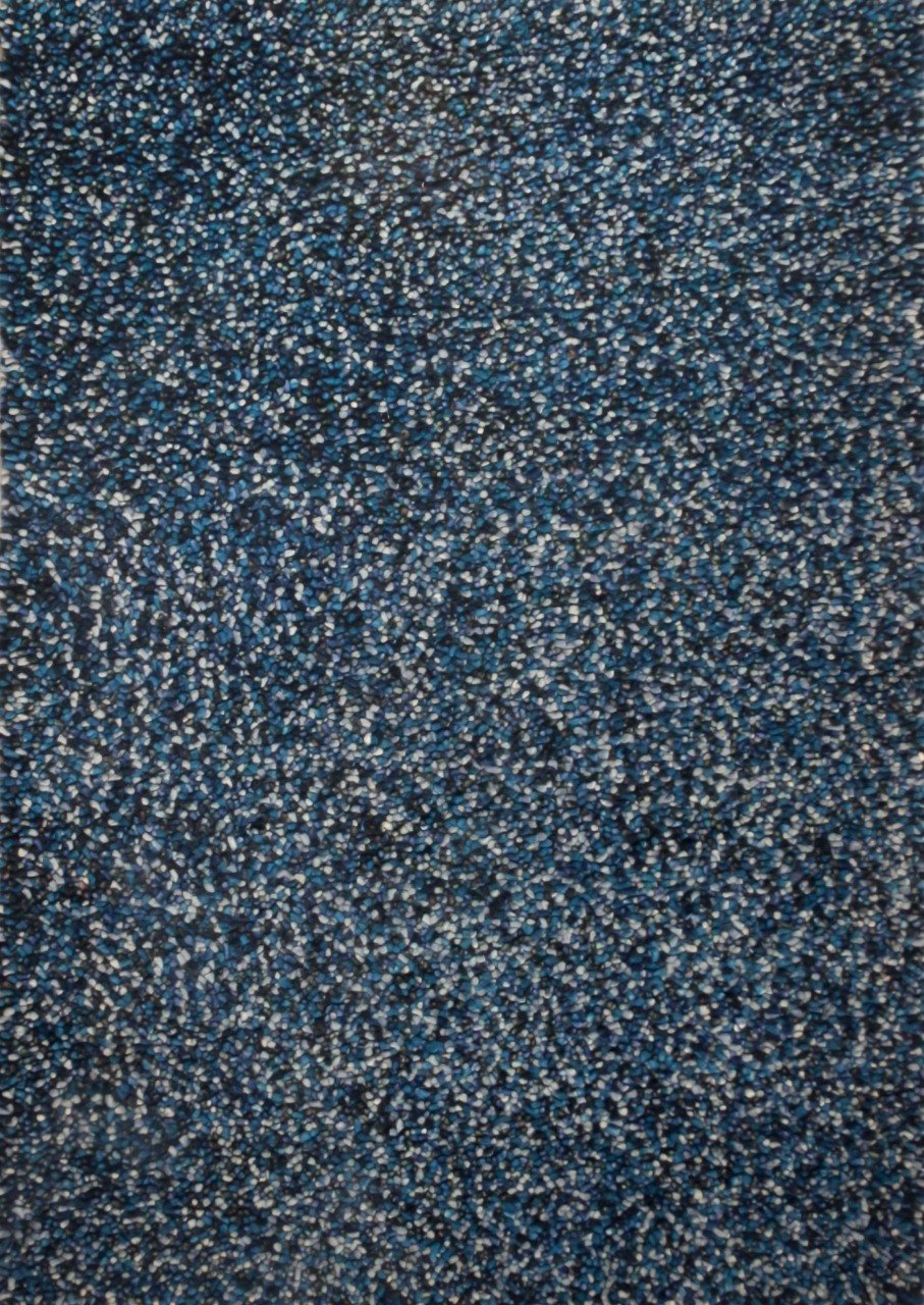 Twist blue wool shaggy carpet