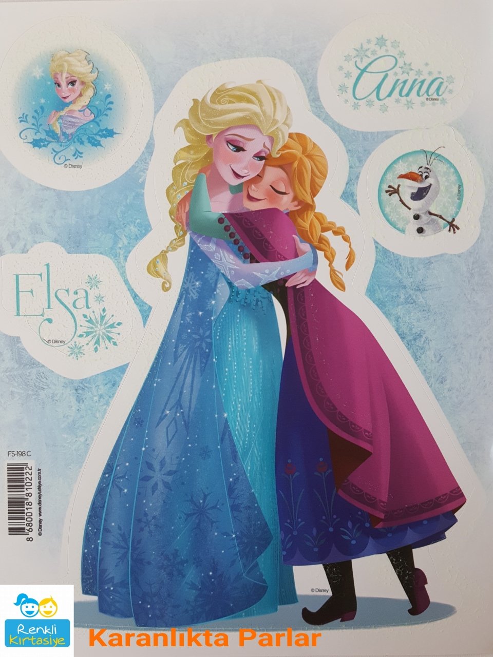 Disney Frozen Elsa&Anna&Olaf Fosforlu Sticker Duvar Süsü 2