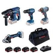 Bosch GBH 180-LI + GWS 180-LI + GSB 185-LI + GDX 180-LI