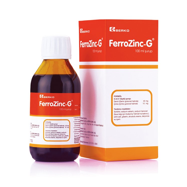 FerrozincG 100 ML Şurup 36,74 TL ve Aynı Gün Kargo İmkanı ile Satın Al