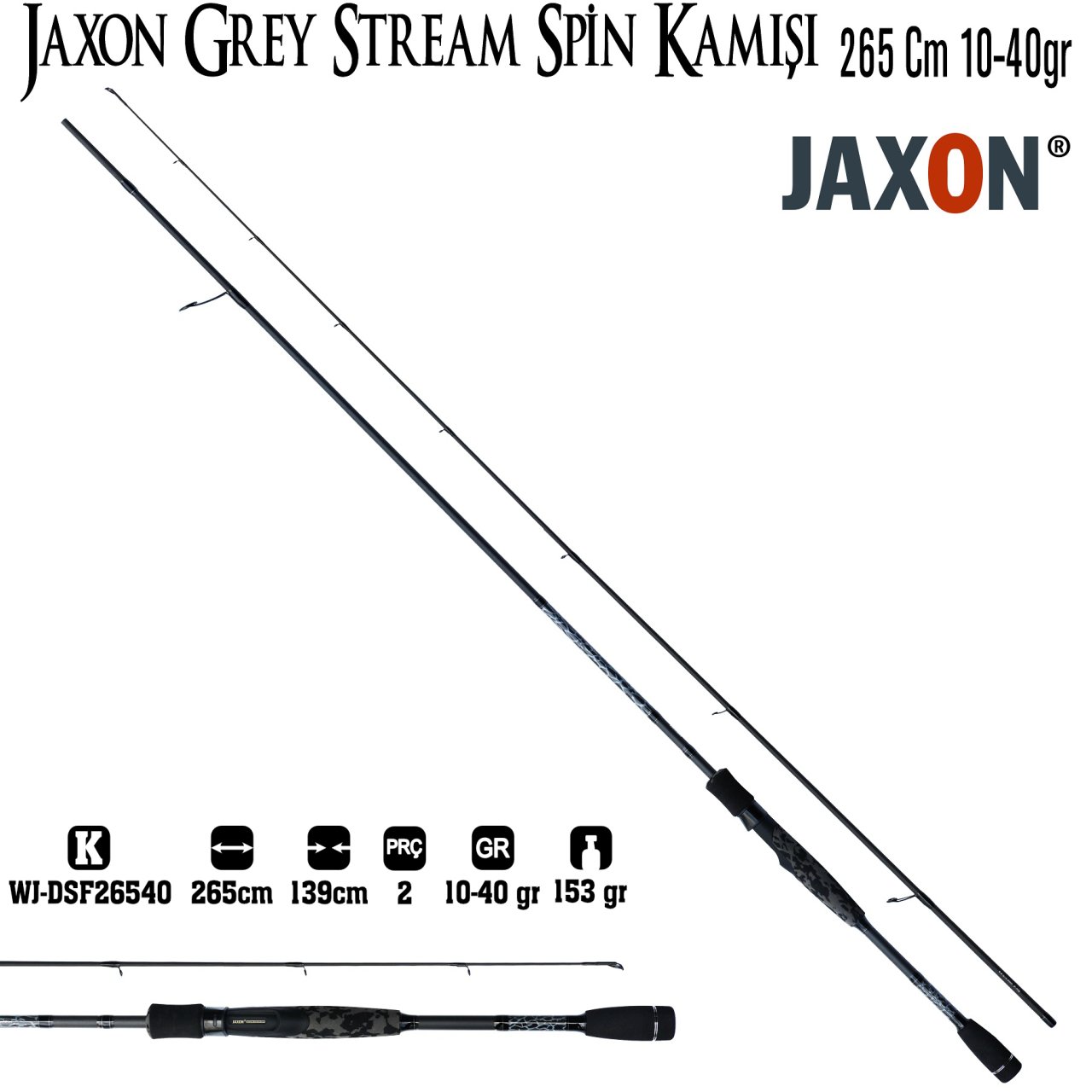 Jaxon Grey Stream Spin Kamışı 265 Cm 10-40g