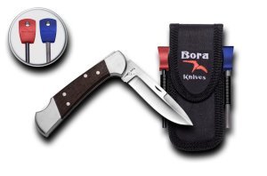 Bora 203 WPS Orta Boy İnce Yuvarlak Uçlu Wenge Saplı Çakı Survival Kit