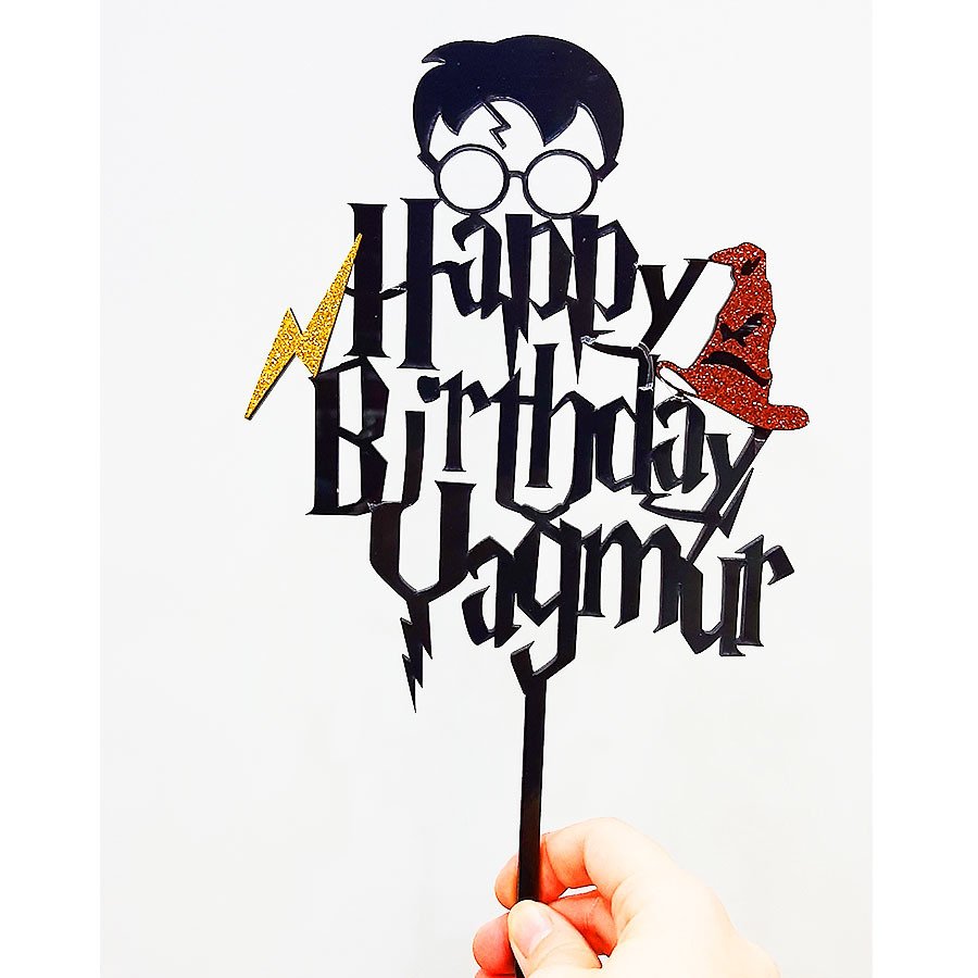 Harry Potter Happy Birthday Cake Topper Pasta Süsü