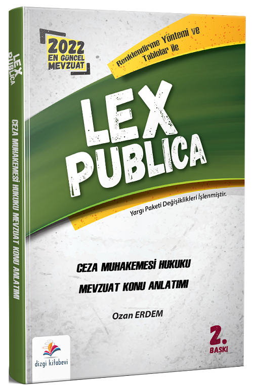 Dizgi Kitap 2022 LEX Publica Hakimlik Ceza Muhakemesi Hukuku Mevzuat Konu Anlatımı 2. Baskı - Ozan Erdem Dizgi Kitap