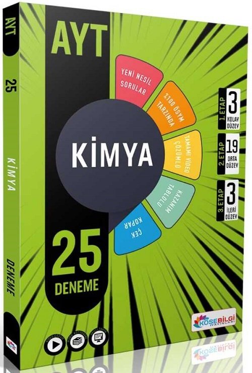 Köşebilgi YKS AYT Kimya 25 Deneme Video Çözümlü Köşebilgi Yayınları Köşebilgi YKS AYT Kimya 25 Deneme Video Çözümlü Köşebilgi Yayınları