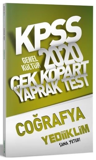 Yediiklim 2020 KPSS Coğrafya Yaprak Test Çek Kopart Yediiklim Yayınları