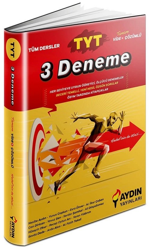 Aydın YKS TYT Tüm Dersler 3 Deneme Video Çözümlü Aydın Yayınları Aydın YKS TYT Tüm Dersler 3 Deneme Video Çözümlü Aydın Yayınları