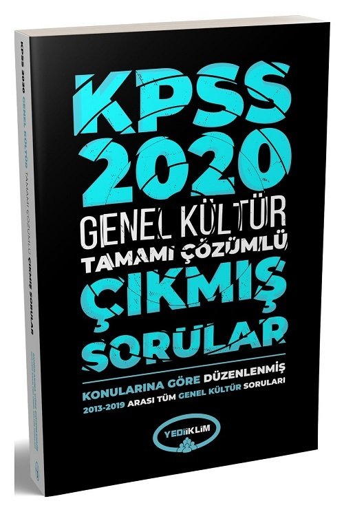 Yediiklim 2020 KPSS Genel Kültür Çıkmış Sorular Konularına Göre Çözümlü 2013-2019 Yediiklim Yayınları