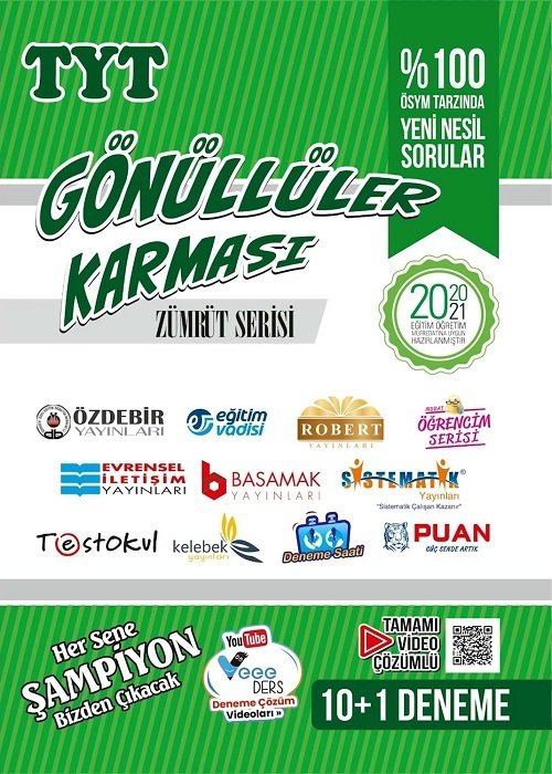 Gönüllüler Karması 2021 YKS TYT 10+1 Deneme Zümrüt Serisi Gönüllüler Karması Gönüllüler Karması 2021 YKS TYT 10+1 Deneme Zümrüt Serisi Gönüllüler Karması