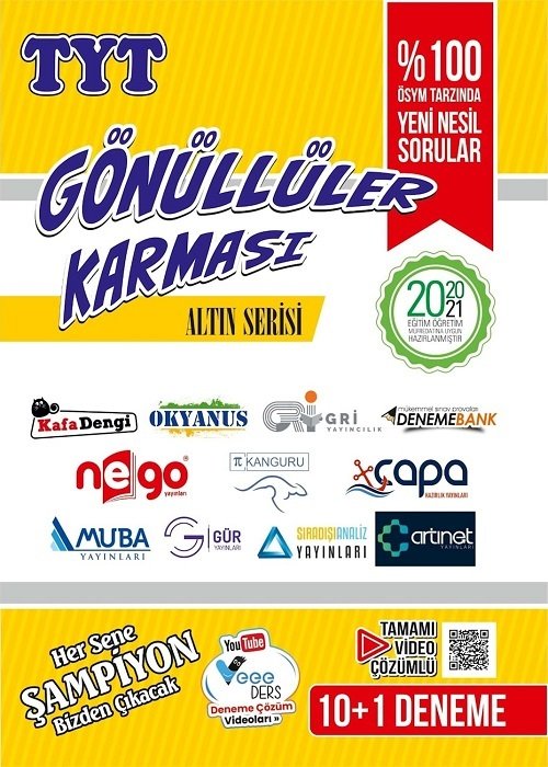 Gönüllüler Karması 2021 YKS TYT 10+1 Deneme Altın Serisi Gönüllüler Karması Gönüllüler Karması 2021 YKS TYT 10+1 Deneme Altın Serisi Gönüllüler Karması