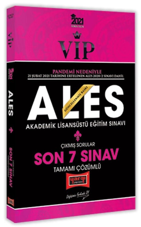 SÜPER FİYAT Yargı 2021 ALES VIP Çıkmış Sorular Son 7 Sınav Çözümlü Güncellenmiş Baskı Yargı Yayınları SÜPER FİYAT Yargı 2021 ALES VIP Çıkmış Sorular Son 7 Sınav Çözümlü Güncellenmiş Baskı Yargı Yayınları