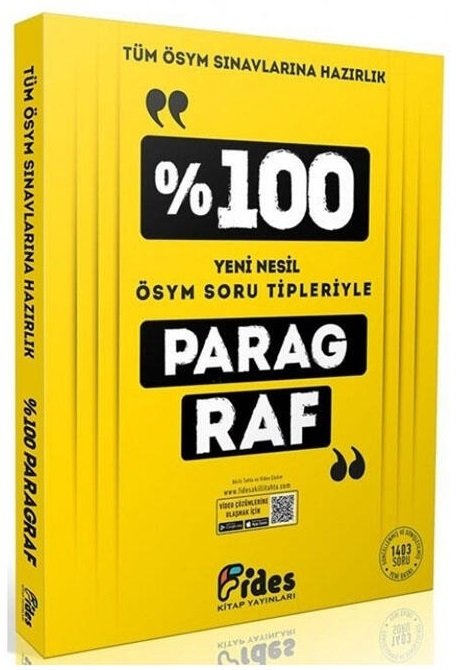 Fides KPSS DGS ALES YKS %100 Paragraf Soru Bankası Fides Yayınları Fides KPSS DGS ALES YKS %100 Paragraf Soru Bankası Fides Yayınları