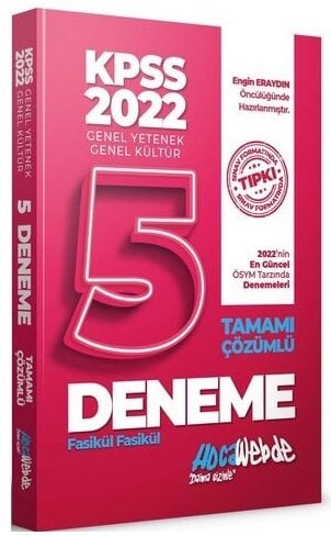 HocaWebde 2022 KPSS Genel Yetenek Genel Kültür 5 Deneme Çözümlü HocaWebde Yayınları