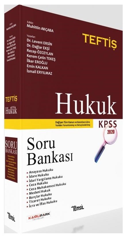 Temsil Kamupark 2020 KPSS A Grubu Teftiş Hukuk Soru Bankası Çözümlü Temsil Yayınları
