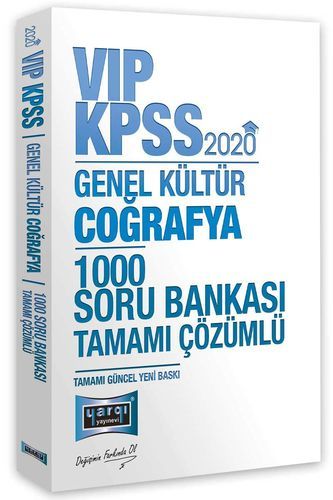 Yargı 2020 KPSS VIP Coğrafya 1000 Soru Bankası Çözümlü Yargı Yayınları
