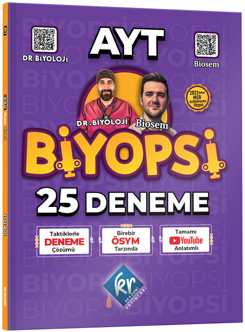 KR Akademi 2023 YKS AYT Biyoloji Biyopsi 25 Deneme KR Akademi Yayınları KR Akademi 2023 YKS AYT Biyoloji Biyopsi 25 Deneme KR Akademi Yayınları
