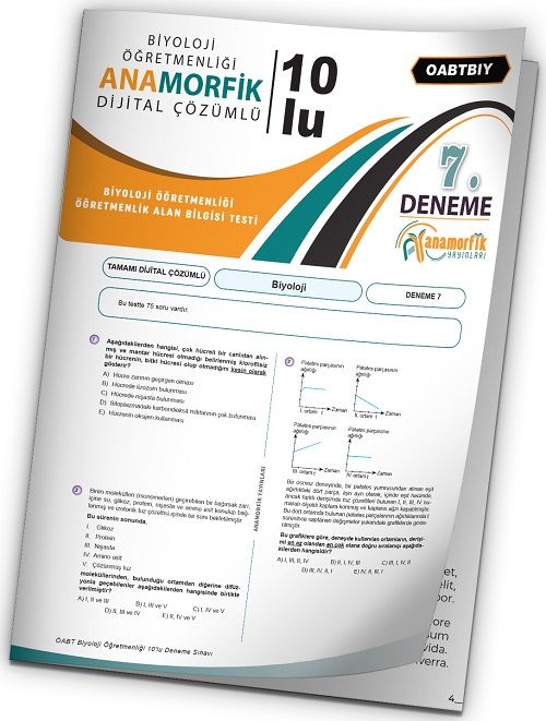 Anamorfik 2023 ÖABT Biyoloji Öğretmenliği Türkiye Geneli Deneme 7. Kitapçık Dijital Çözümlü Anamorfik Yayınları Anamorfik 2023 ÖABT Biyoloji Öğretmenliği Türkiye Geneli Deneme 7. Kitapçık Dijital Çözümlü Anamorfik Yayınları