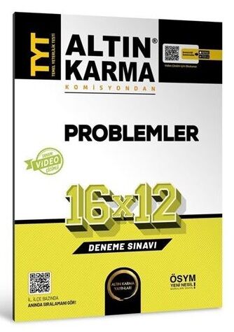 Altın Karma YKS TYT Problemler 16x12 Deneme Video Çözümlü Altın Karma Yayınları