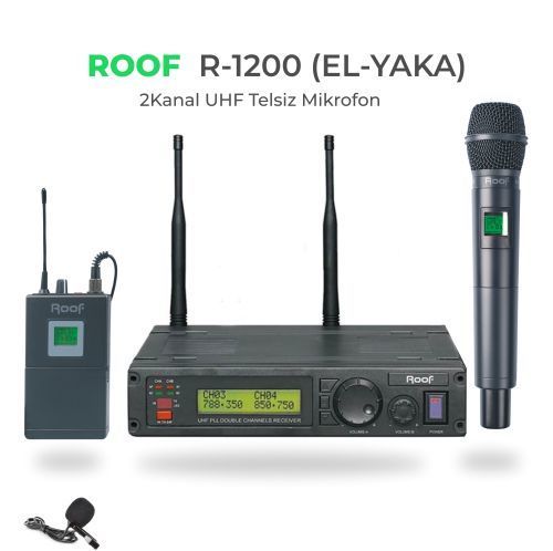 Roof R-1200 E-E UHF DİGİTAL TEK KANAL EL - EL MİKROFONU
