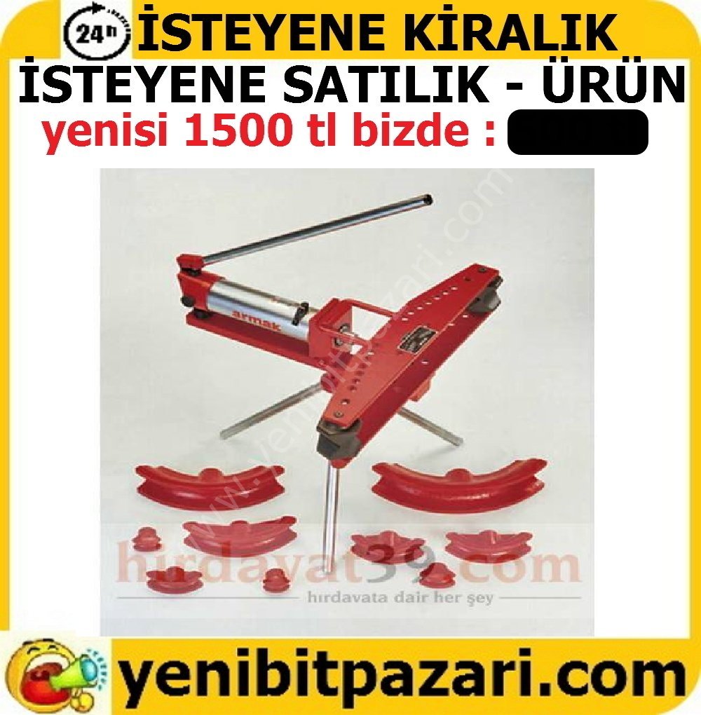 satilik kiralik demir boru bukme makinesi mekanik tasinabilir hidrolik pres su tesisat maximum 2 inc makinasi