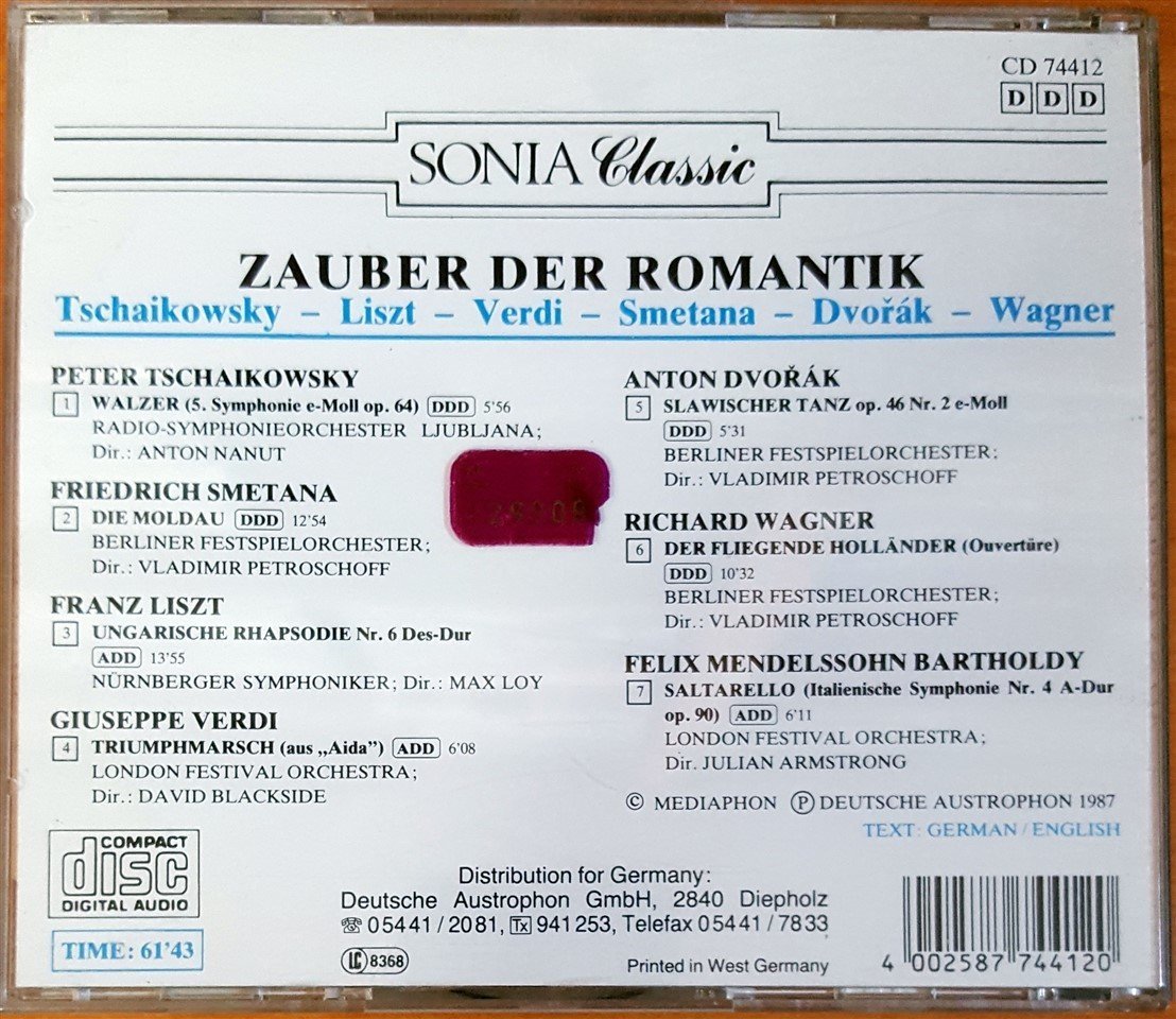 ZAUBER DER ROMANTIK / TSCHAIKOWSKY, LISZT, VERDI, SMETANA, DVORAK, WAGNER