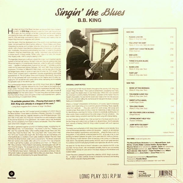 B.B.KING - SINGIN' THE BLUES (1957) - LP 180GR 2015 EDITION SIFIR PLAK