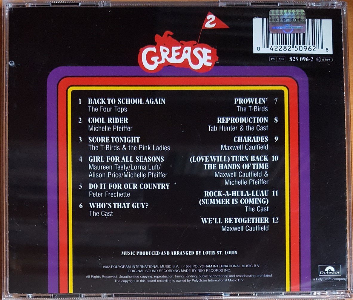 GREASE 2 SOUNDTRACK / THE FOUR TOPS, THE T-BIRDS, THE CAST, MICHELLE ...