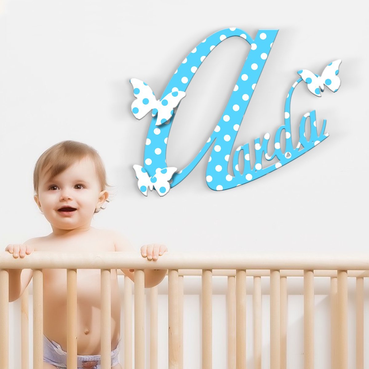 Kişiye Özel İsimli Erkek Çocuk & Bebek Odası Ahşap Duvar