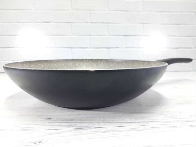 Granit Vog tava,28cm alüminyum üzeri granit kaplı wok tava,6cm