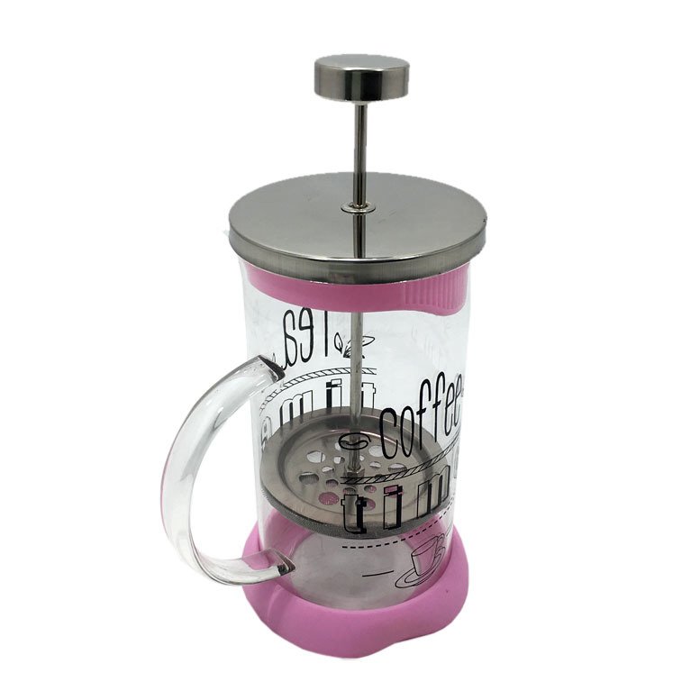 Lüx Cam Bitki Çayı Demleme Süzgeci 600ml Büyük French Press Filtre