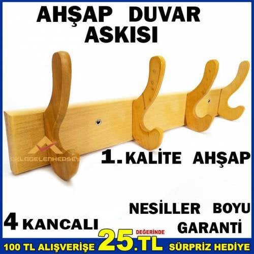 Nostaljik Askı 4 Kancalı Ahşap Duvar Askısı 158,02 TL
