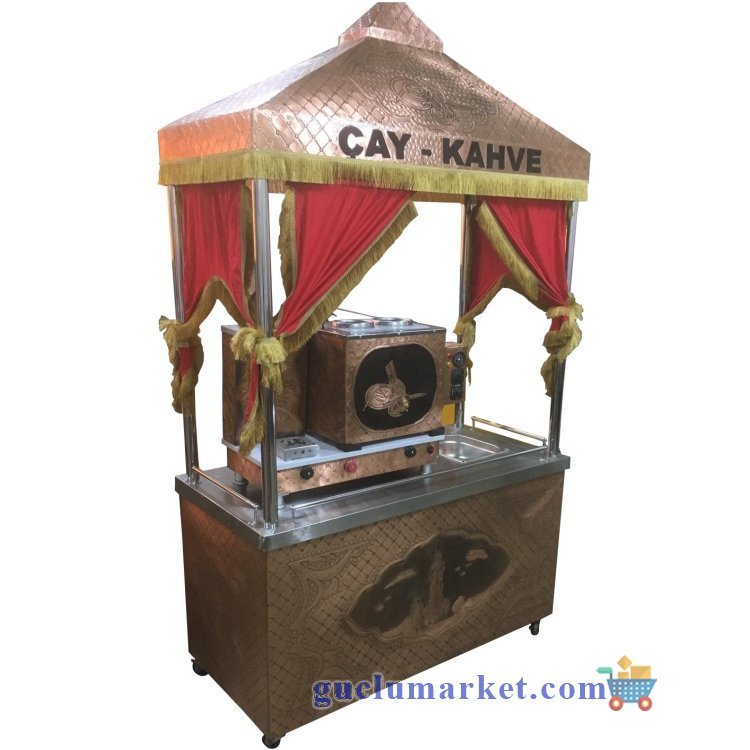 Çay Kahve Standı Kumda Kahve Arabası Bakır Çay Kazanı