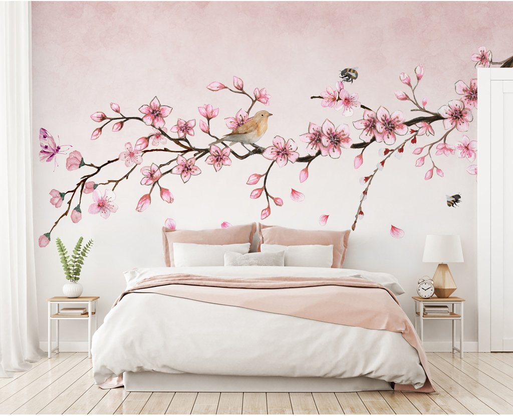 Çiçek Desenli Duvar Kağıdı PK10418982