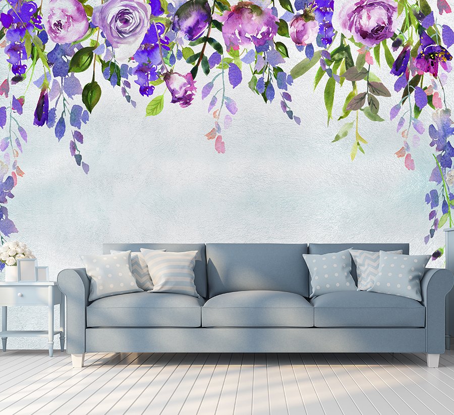 Çiçek Desenli Duvar Kağıdı TK527656357