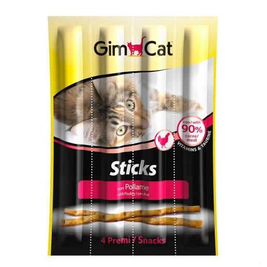 Gimcat Sticks Tavuklu &amp; Ciğerli Kedi Ödül Çubukları 4�lü 20g