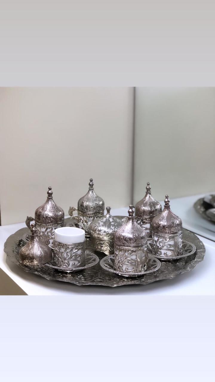 Gümüş 6 Kişilik Kahve / Mırra Seti